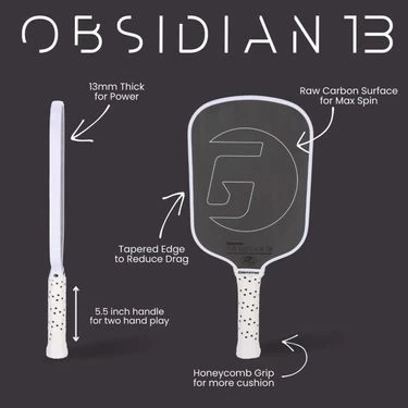 Gamma Obsidian 13 Black Pickleball Paddle 1 Gamma Obsidian 13 Black Pickleball Paddle