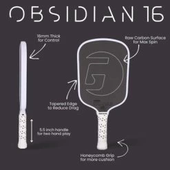 Gamma Obsidian 16 Black Pickleball Paddle