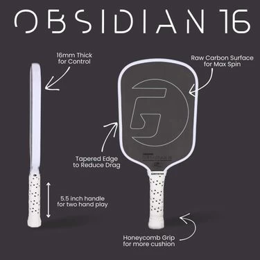 Gamma Obsidian 16 Black Pickleball Paddle 1 Gamma Obsidian 16 Black Pickleball Paddle